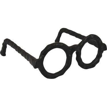 Black Metal Round Eyeglasses Sculpture 7.5"W x 3"H