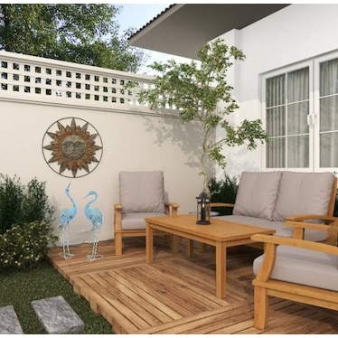 Set of 2 Light Blue Metal Cranes 11"W x 44.5"H