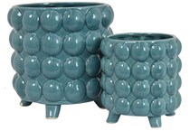 thnd blue jar vase bowl plate set  
