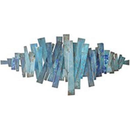 Blue Metal Abstract Wall Art 51"W x 24"H