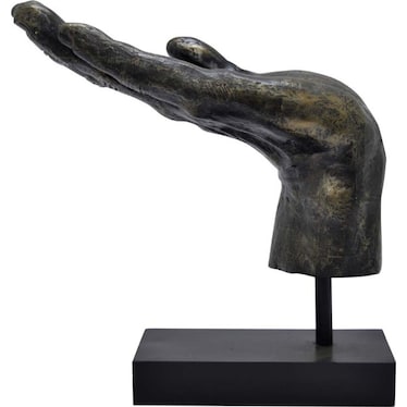 Bronze Hand Out On Base Sculpture 14"W x 14"H