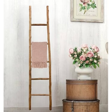 Natural Wood Ladder 17"W x 70"H