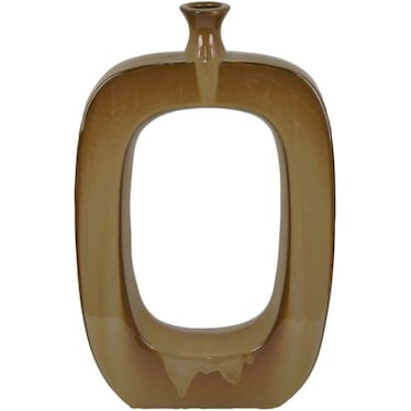 Tall Gold Ceramic Vase 13.75"W x 22.25"H