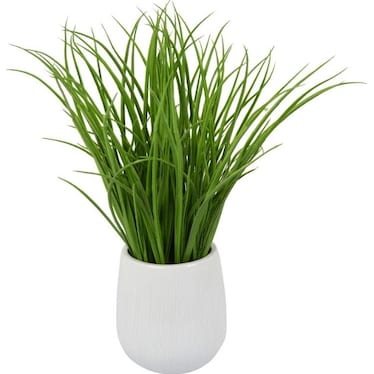 Grass in White Ceramic Pot 14"W x 19"H