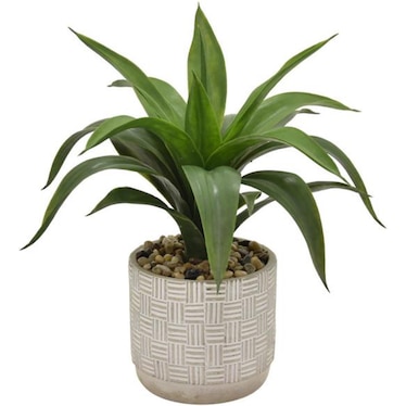 Faux Dracaena Plant In Grey Pot 14"W x 16"H