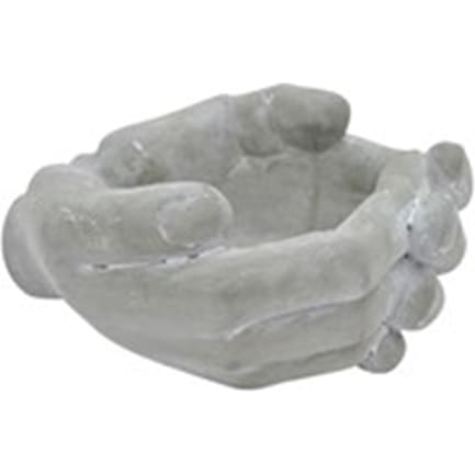 Grey Hand Pot 9.5"W x 8.5"D x 5"H