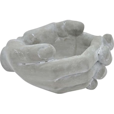 Grey Hand Pot 9.5"W x 4.75"H