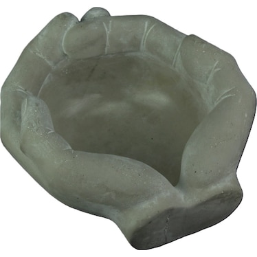 Grey Hand Pot 9.5"W x 4.75"H