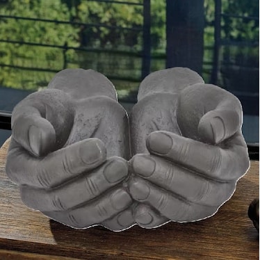 Gray Hands Bowl 18"W x 20"H