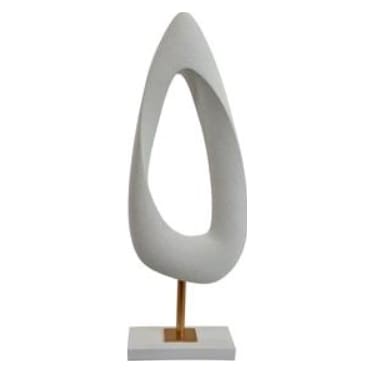 Matte White Abstract Sculpture 7"W x 20.5"H