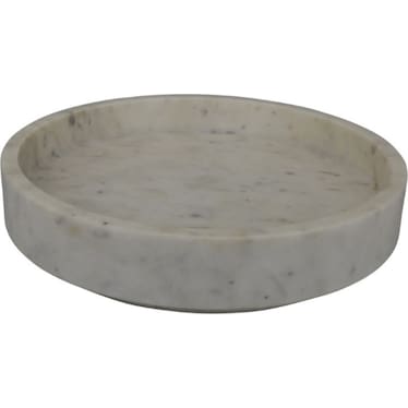 White Marble Bowl 13"W x 3"H