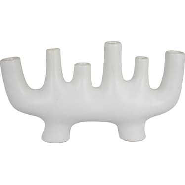 White Ceramic Bud Vase 17.25"W X 9.75"H
