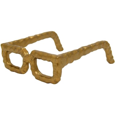 Gold Squared Framed Eye Glasses Décor 7.5"W x 6"D x 2"H