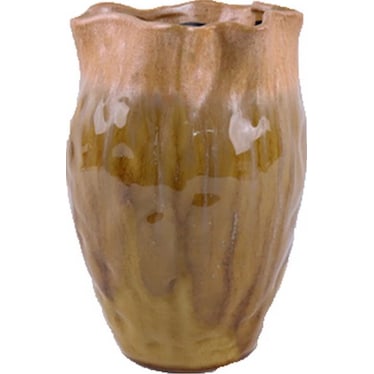 Tall Mustard Ceramic Vase 7"W x 10.5"H
