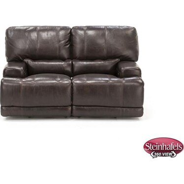 Placier Leather Power Headrest Reclining Loveseat in Coffee