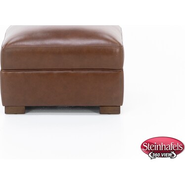 William Leather Ottoman in Chestnut