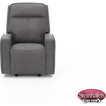 Morgan Leather Fully Loaded Glider Recliner in Smoke