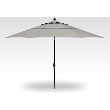 11' Auto Tilt Silver Linen Umbrella