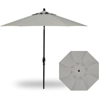 9' Auto Tilt Silver Linen Umbrella