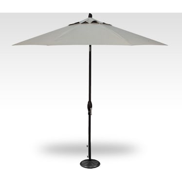 2-Pc 9' Auto Tilt Silver Linen Umbrella