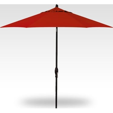 9' Auto Tilt Red Umbrella