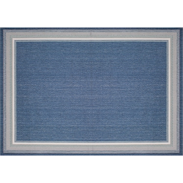 Seaside Harbor Blue Patio Area Rug 7'10"X 10'