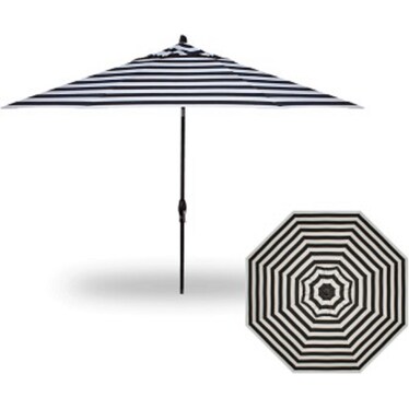 11' Auto Tilt Kinzie Stripe Umbrella