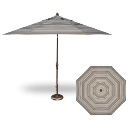 3-Pc 11' Auto Tilt Milano Char Umbrella With Bronze Base and Add On Weight
