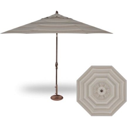 3-Pc Auto Tilt 11' Trusted Fog Umbrella With Bronze Base and Add On Weight