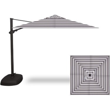 2-Pc 11' Square Cantilever Richmond Stone Stripe Umbrella
