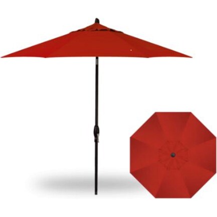 9' Red Push Button Tilt Umbrella