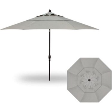 11' Auto Tilt Silver Linen Umbrella