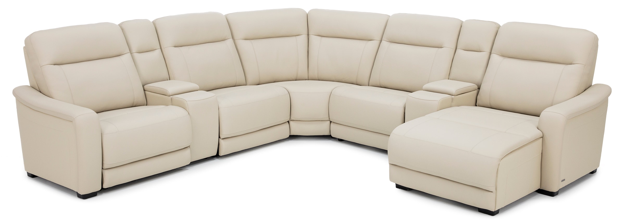 Newport 7-Pc. Leather Power Headrest Reclining Modular