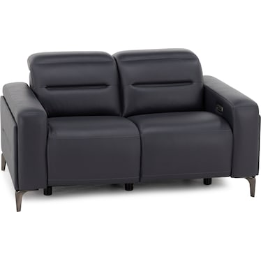 Drew & Jonathan Home Amalfi Leather Wall Saver Power Headrest Reclining Loveseat