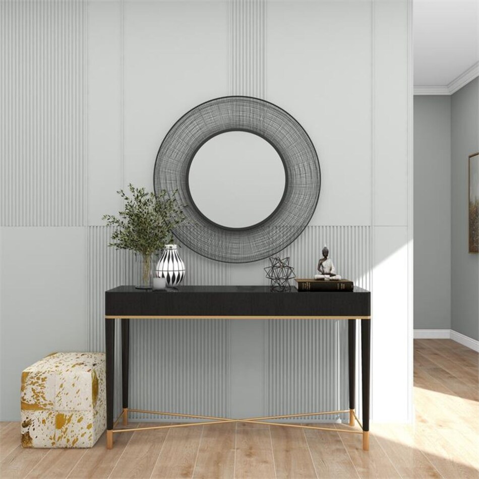 uma enterprises inc black wall mirror   