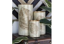 uma enterprises inc gold candleholder candle set  