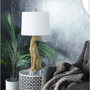 Gold Leopard Bling Table Lamp 29"H