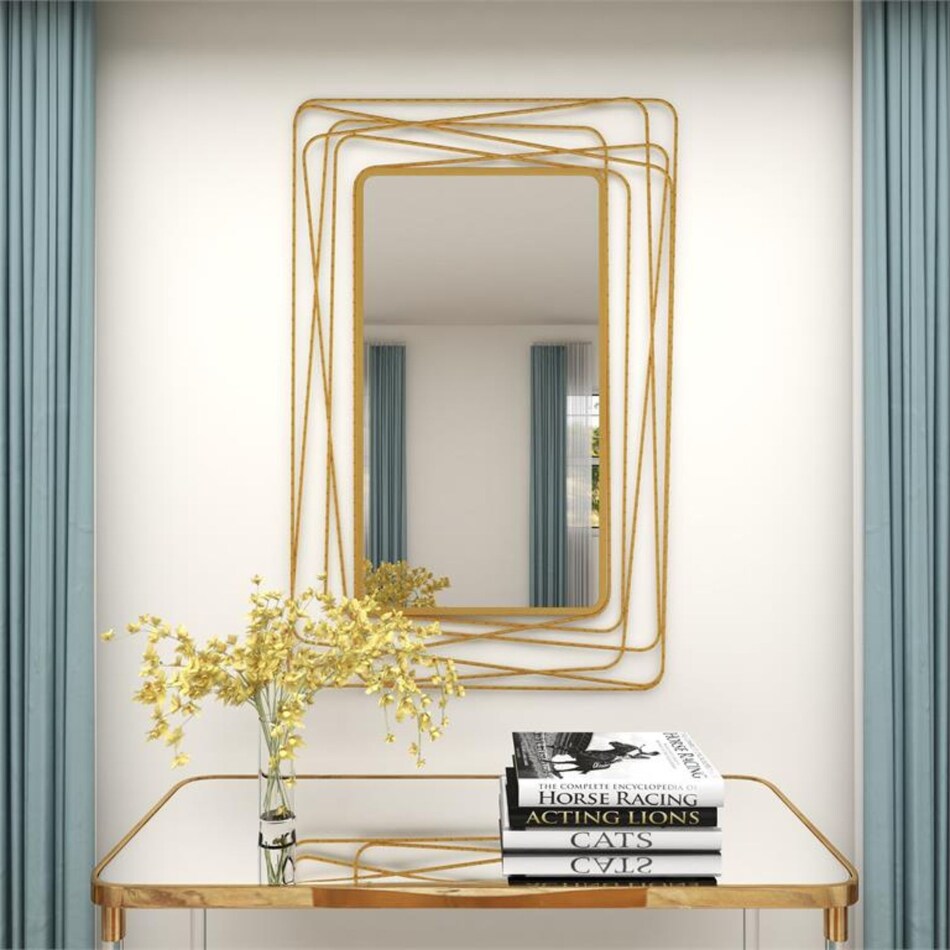 uma enterprises inc gold wall mirror   