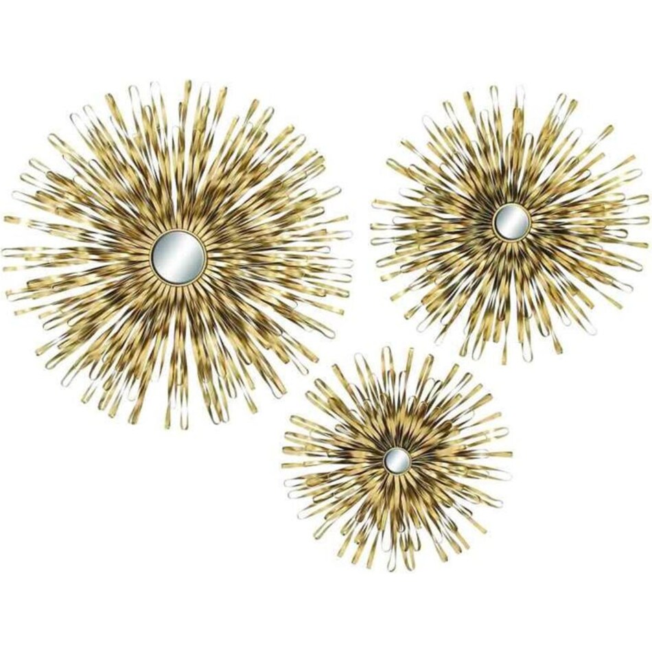 uma enterprises inc gold wall mirror set  