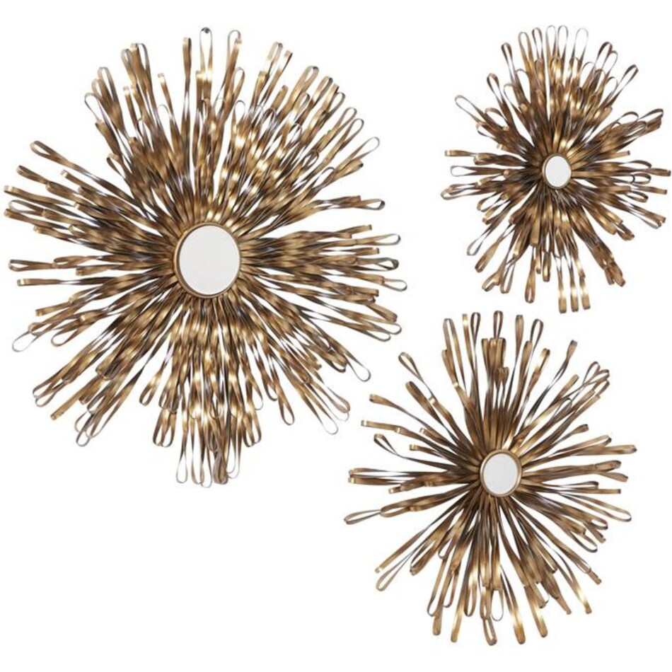 uma enterprises inc gold wall mirror set  