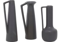 uma enterprises inc grey jar vase bowl plate set  