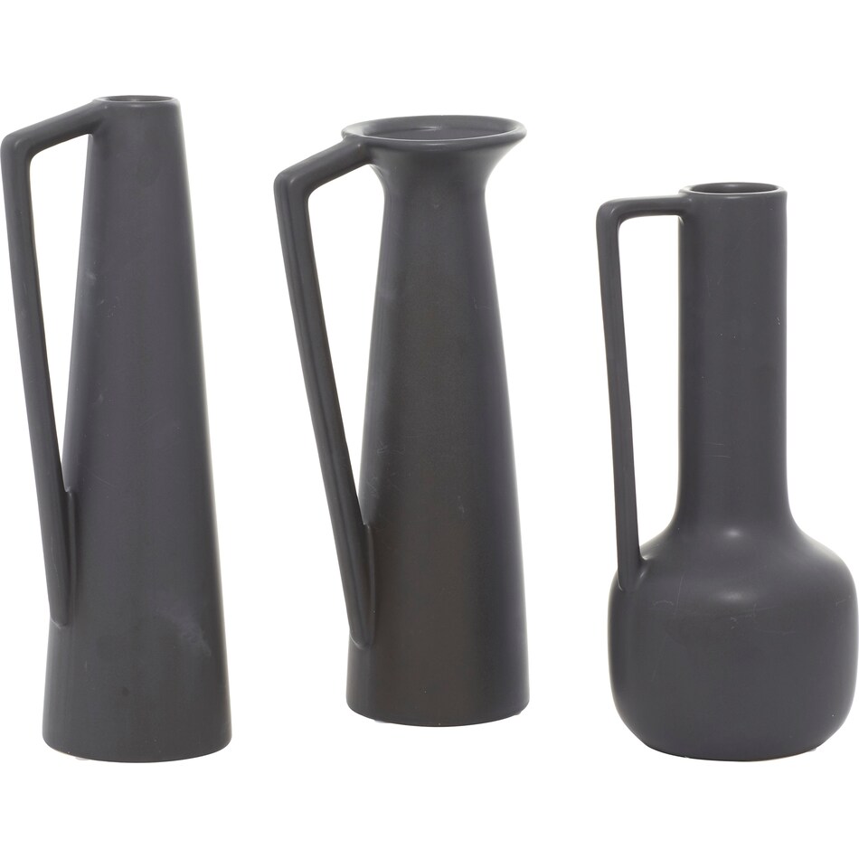 uma enterprises inc grey jar vase bowl plate set  