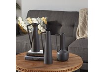 uma enterprises inc grey jar vase bowl plate set  