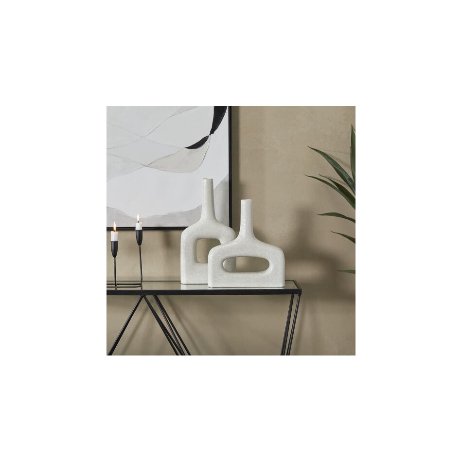 uma enterprises inc white jar vase bowl plate set  