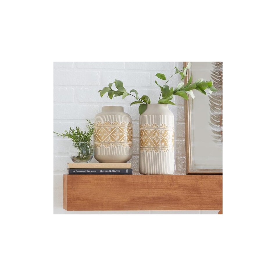 uma enterprises inc yellow jar vase bowl plate set  