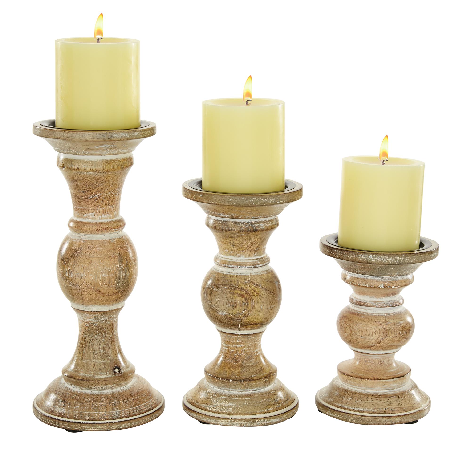Set of 3 11 by 9 by 8-Inch Deco 79 Metal Rope Candle Holder 