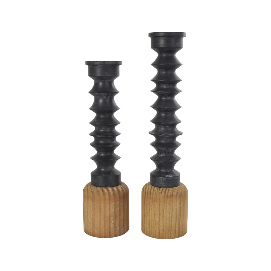 umai black candleholder candle set  