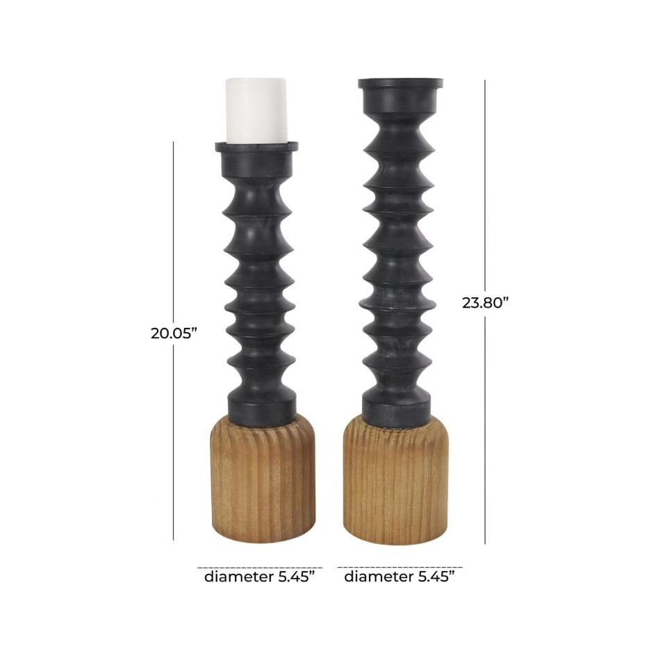 umai black candleholder candle set  