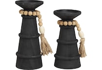 umai black candleholder candle set  