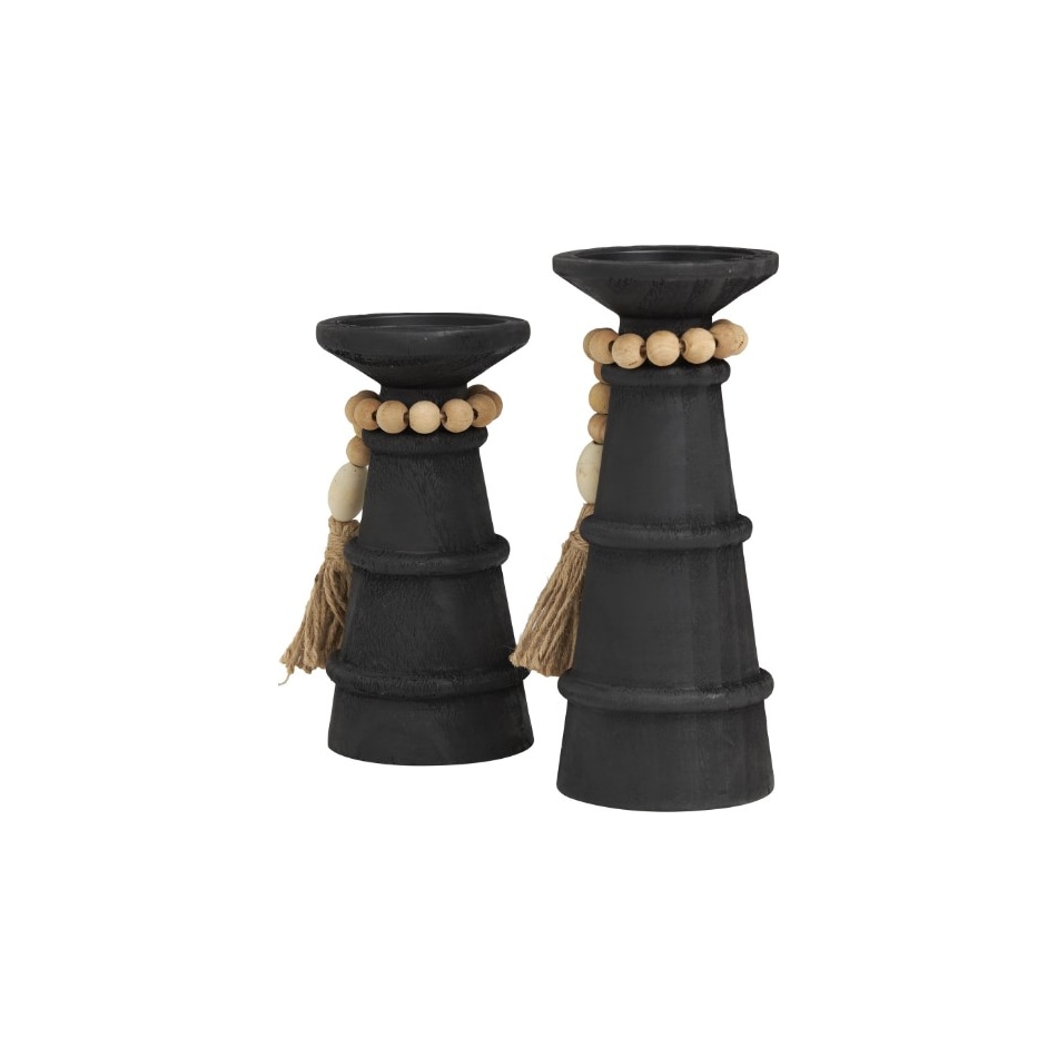 umai black candleholder candle set  